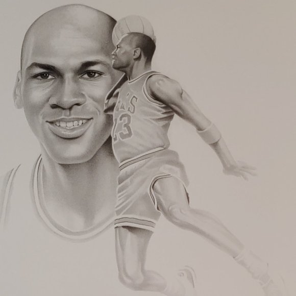 Gary Saderup Art Wall Decor Artist Signed Michael Jordan Print
